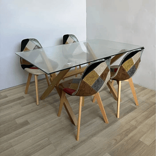 Mesa Rectangular 140 x 90 + 4 Sillas Davinci