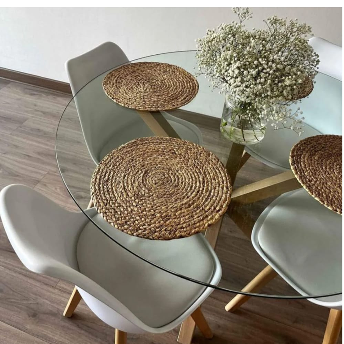 Mesa Vidrio Redonda 100cm + 4 Tulip 2