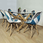 Comedor Mesa Rectangular 140*90 + 6 sillas Patchwork Eames - Miniatura 1