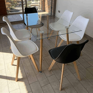 Mesa Rectangular 120*80 + 6 sillas Tulip