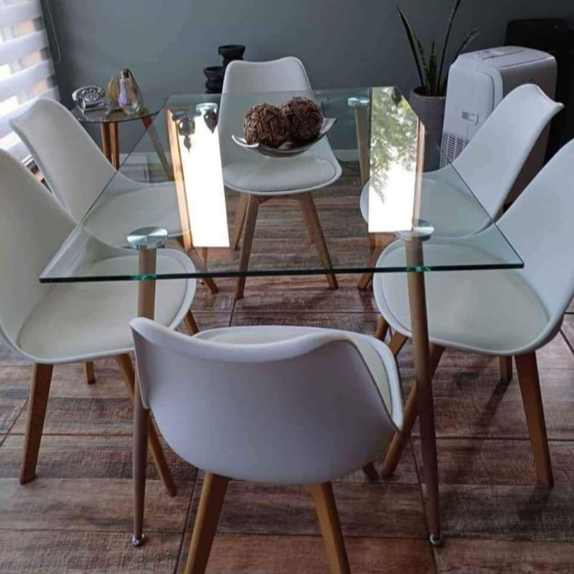 Mesa Rectangular 120*80 + 6 sillas Tulip 3