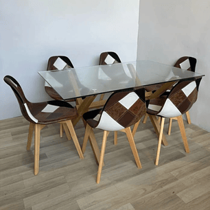 Mesa Rectangular 140 X 90 + 6 Sillas Davinci