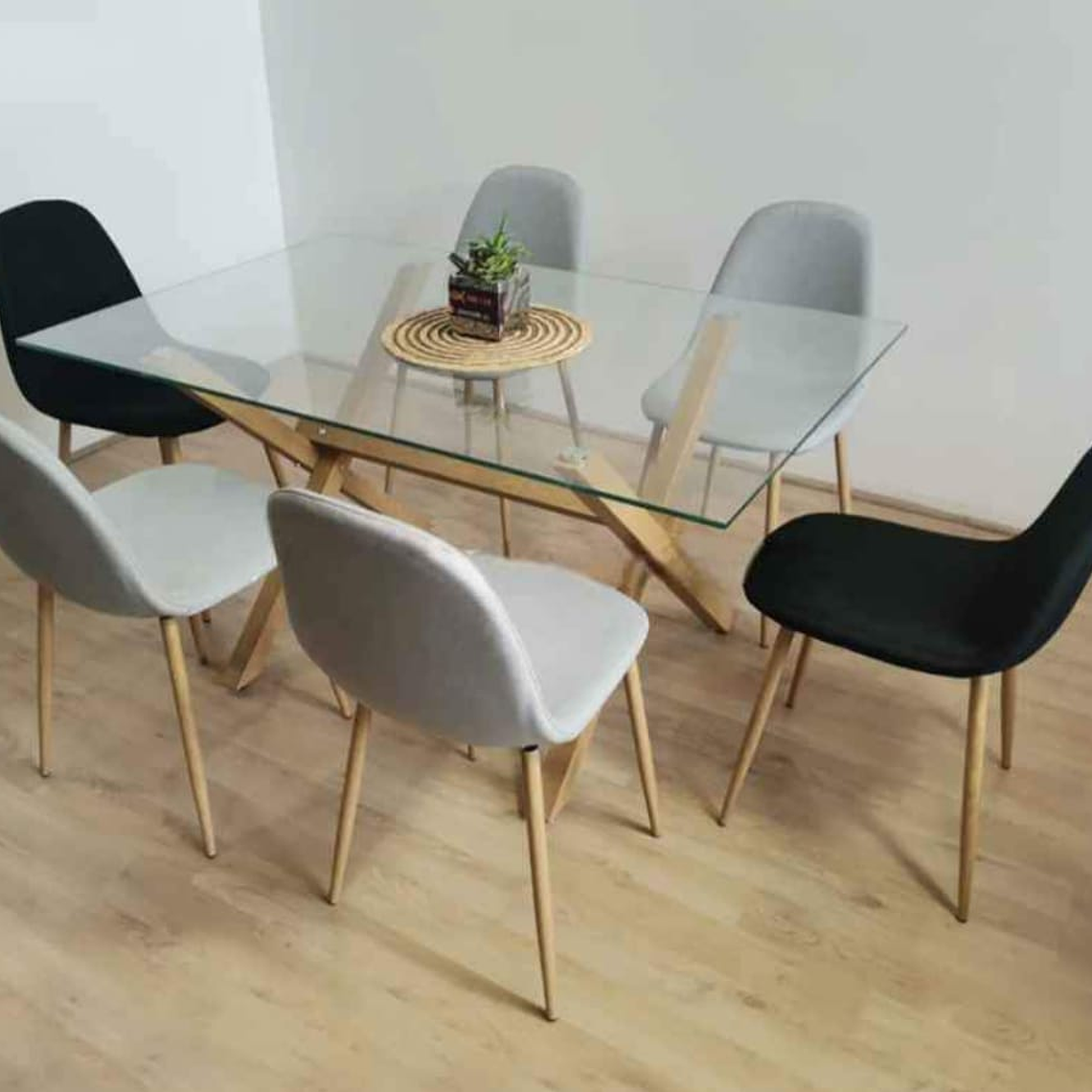 Mesa Rectangular 140*90 + 6 sillas Scoop 1