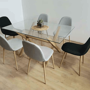 Mesa Rectangular 140*90 + 6 sillas Scoop