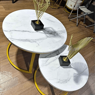 Mesas de Centro Anidadas - Diseño de Mármol