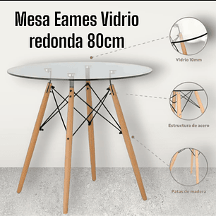 Mesa Vidrio 80cm