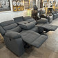 Sofá 3 Cuerpos Reclinable Moderno Gris New Praga - Miniatura 5