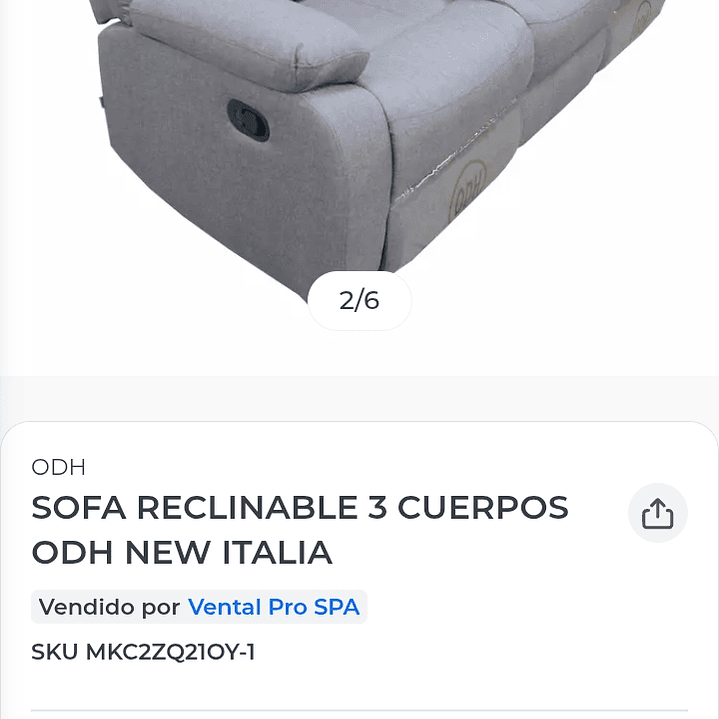 Sofá 3 Cuerpos Reclinable Moderno Gris New Praga 6