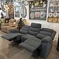 Sofá 3 Cuerpos Reclinable Moderno Gris New Praga - Miniatura 7