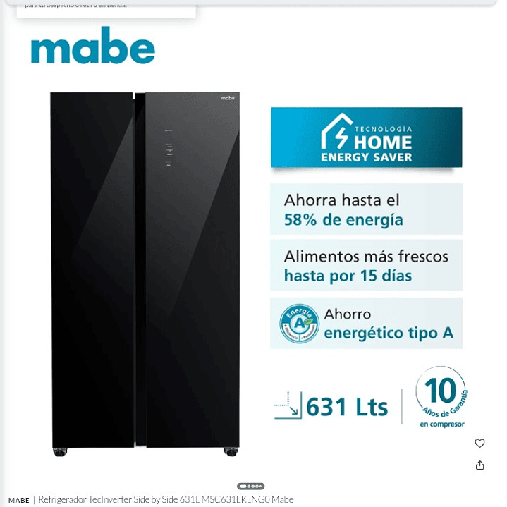REFRIGERADOR MABE SIDE BY SIDE NO FROST 631 L MSC631LKLNG0 BLACK GLASS 7