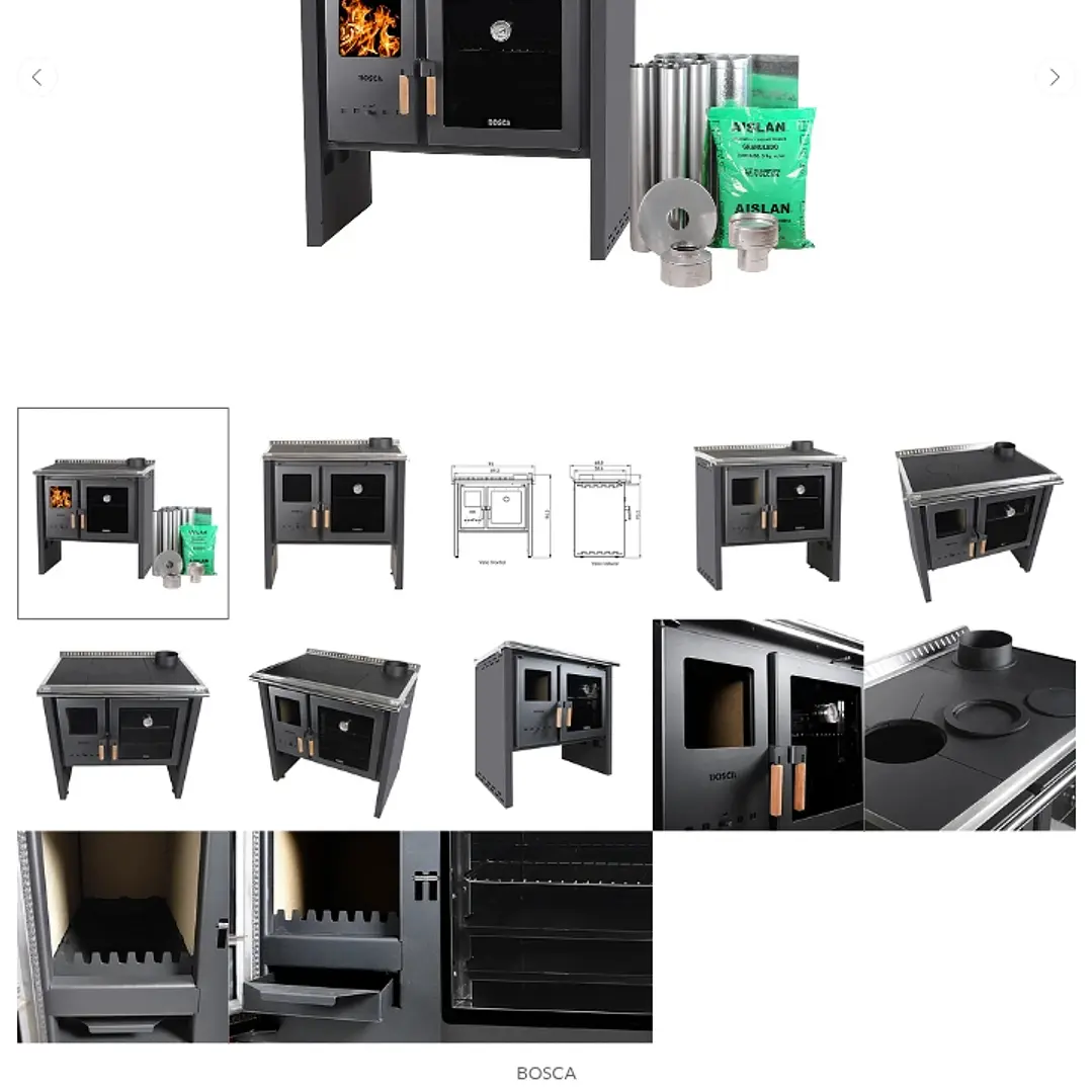 Cocina a Leña Bosca Hestia 90 + Kit de instalación 8