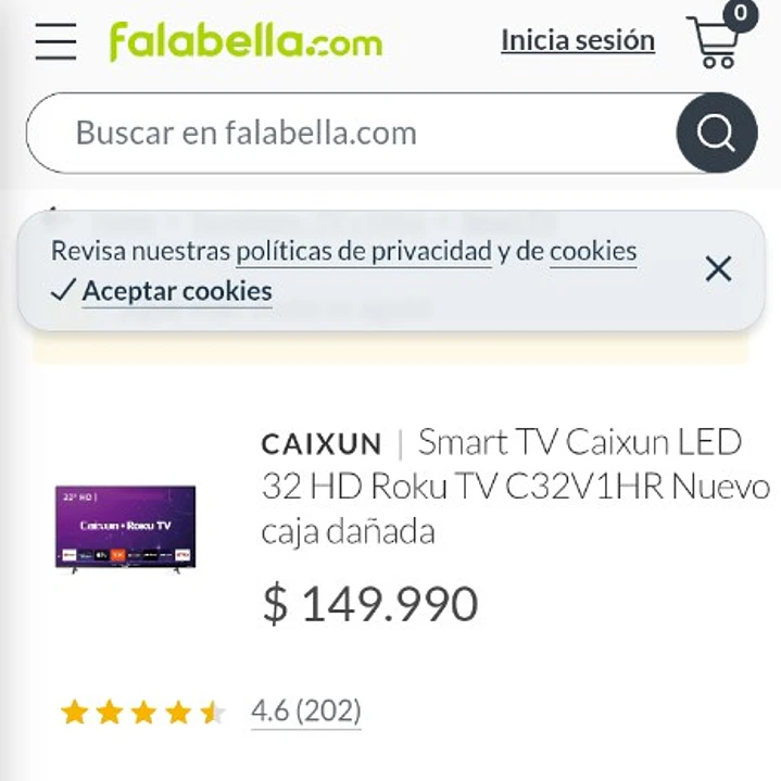 Smart TV Caixun LED 32 HD Roku TV C32V1HR Nuevo caja dañada 2