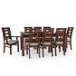 JUEGO DE COMEDOR NOGAL SEVILLA 8 SILLAS INCLUYE  SITIALES - Miniatura 2