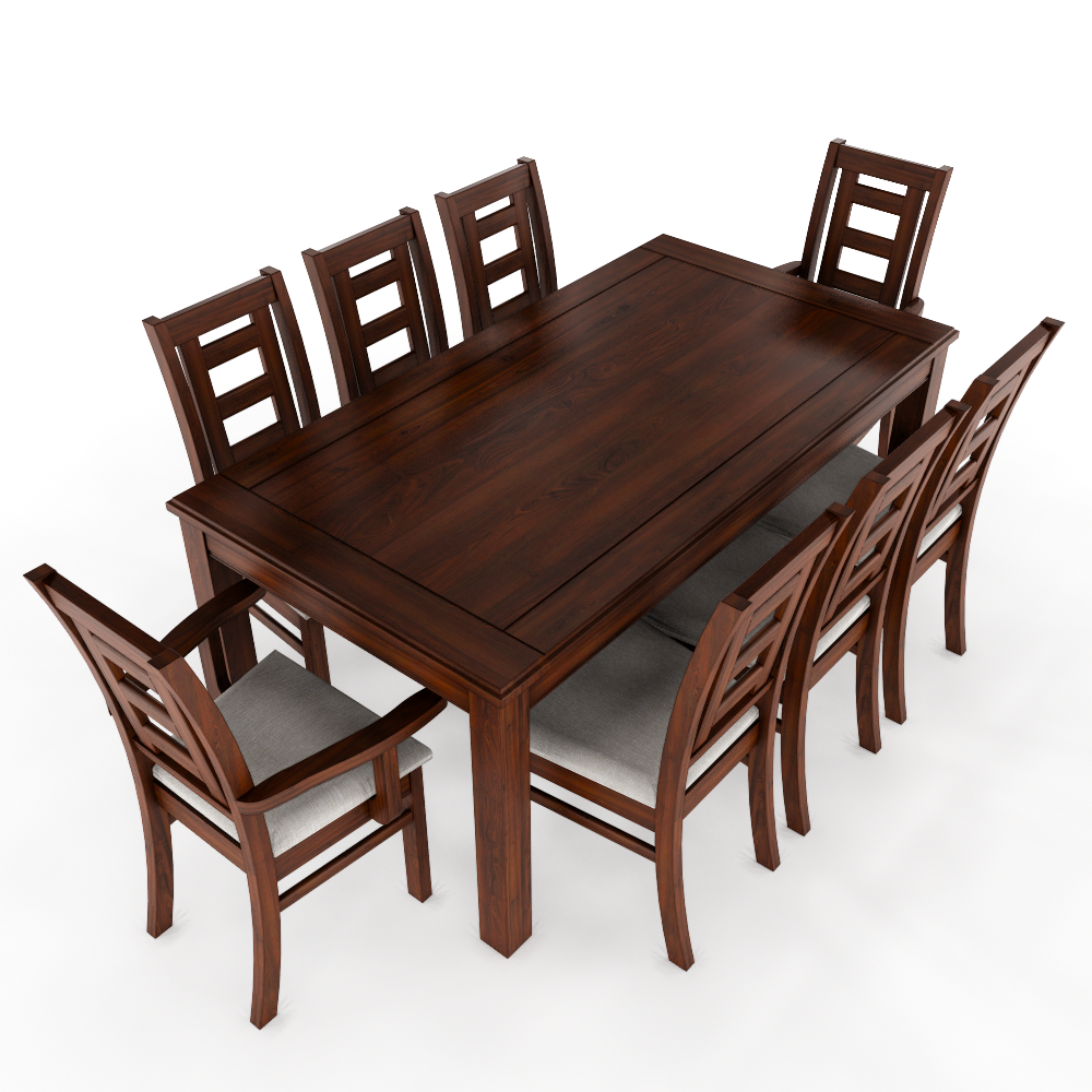 Juego de comedor nogal sevilla 8 sillas - incluye sitiales 1