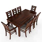 JUEGO DE COMEDOR NOGAL SEVILLA 8 SILLAS INCLUYE  SITIALES - Miniatura 1