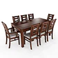 JUEGO DE COMEDOR NOGAL SEVILLA 8 SILLAS INCLUYE  SITIALES - Miniatura 3