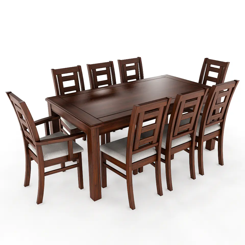 JUEGO DE COMEDOR NOGAL SEVILLA 8 SILLAS INCLUYE  SITIALES 3