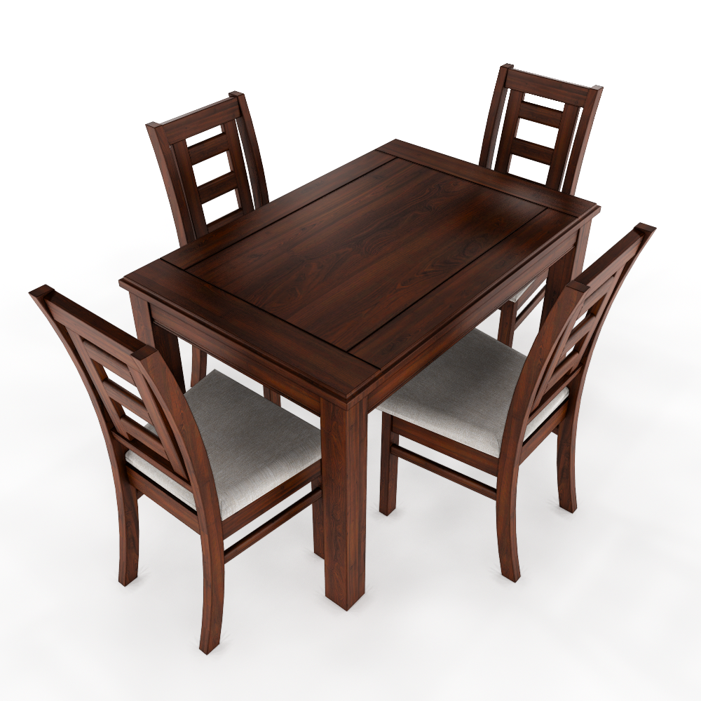Juego de comedor nogal sevilla 4 sillas  4