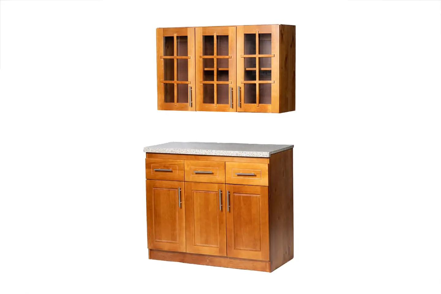 Mueble de Cocina Set Elevacion y base Berin Madera Nogal 3 Puertas 1