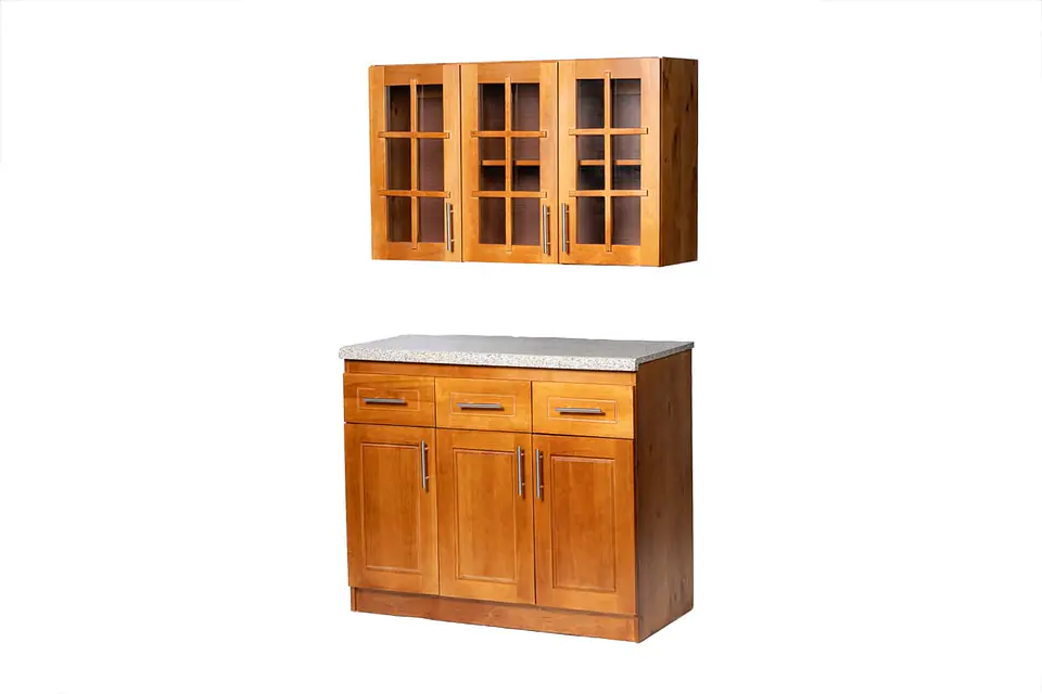 Mueble de Cocina Set Elevacion y base Berin Madera Nogal 3 Puertas 1