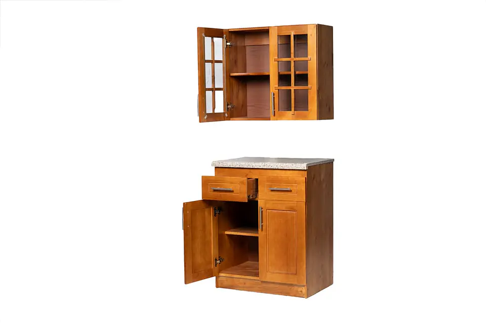 Mueble de Cocina Set Elevacion y base Berin Madera Nogal 2 Puertas 3