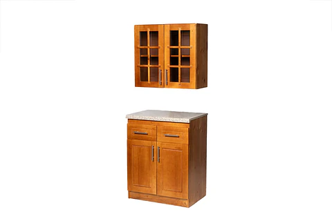 Mueble de Cocina Set Elevacion y base Berin Madera Nogal 2 Puertas
