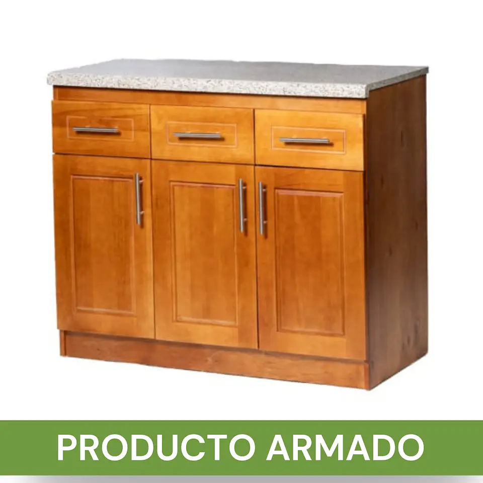 Mueble de Cocina Berlin Madera Nogal Base 3 Puertas 3