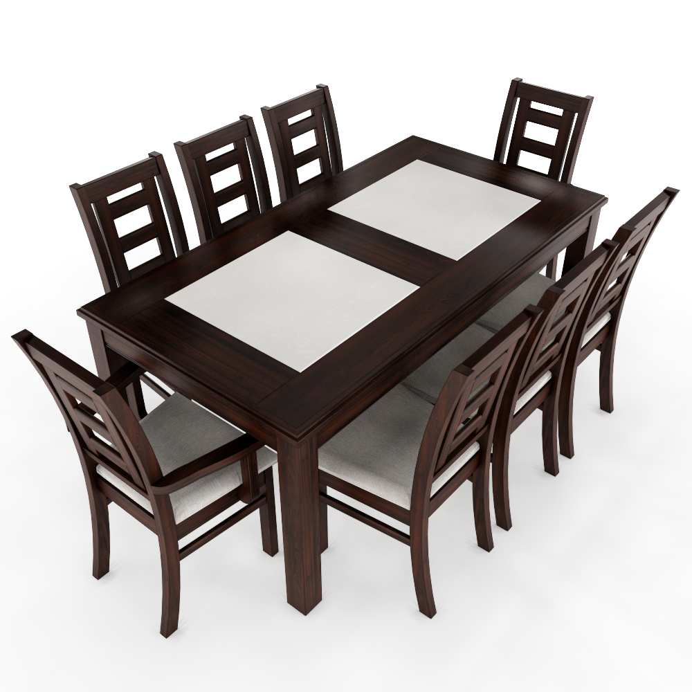 Juego de comedor porcelanato sevilla 8 personas chocolate incluye 2 sitiales 1