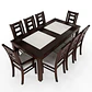 JUEGO DE COMEDOR PORCELANATO SEVILLA 8 PERSONAS CHOCOLATE MADERA INCLUYE 2 SITIALES - Miniatura 1