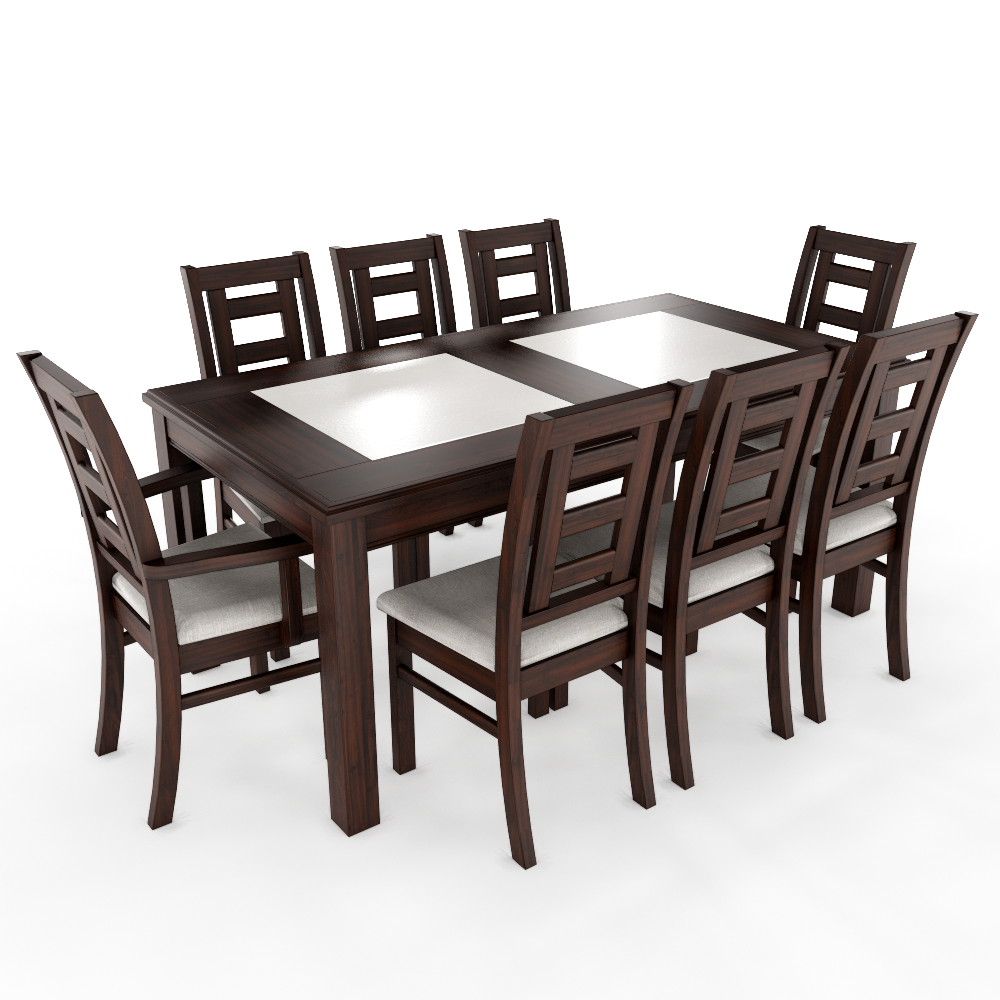 Juego de comedor porcelanato sevilla 8 personas chocolate incluye 2 sitiales 2