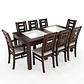 JUEGO DE COMEDOR PORCELANATO SEVILLA 8 PERSONAS CHOCOLATE MADERA INCLUYE 2 SITIALES - Miniatura 2