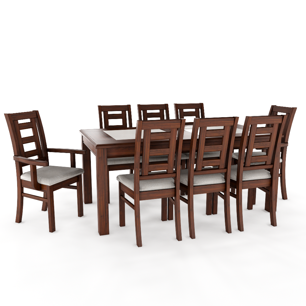 Juego de comedor porcelanato sevilla 8 personas nogal incluye 2 sitiales  2