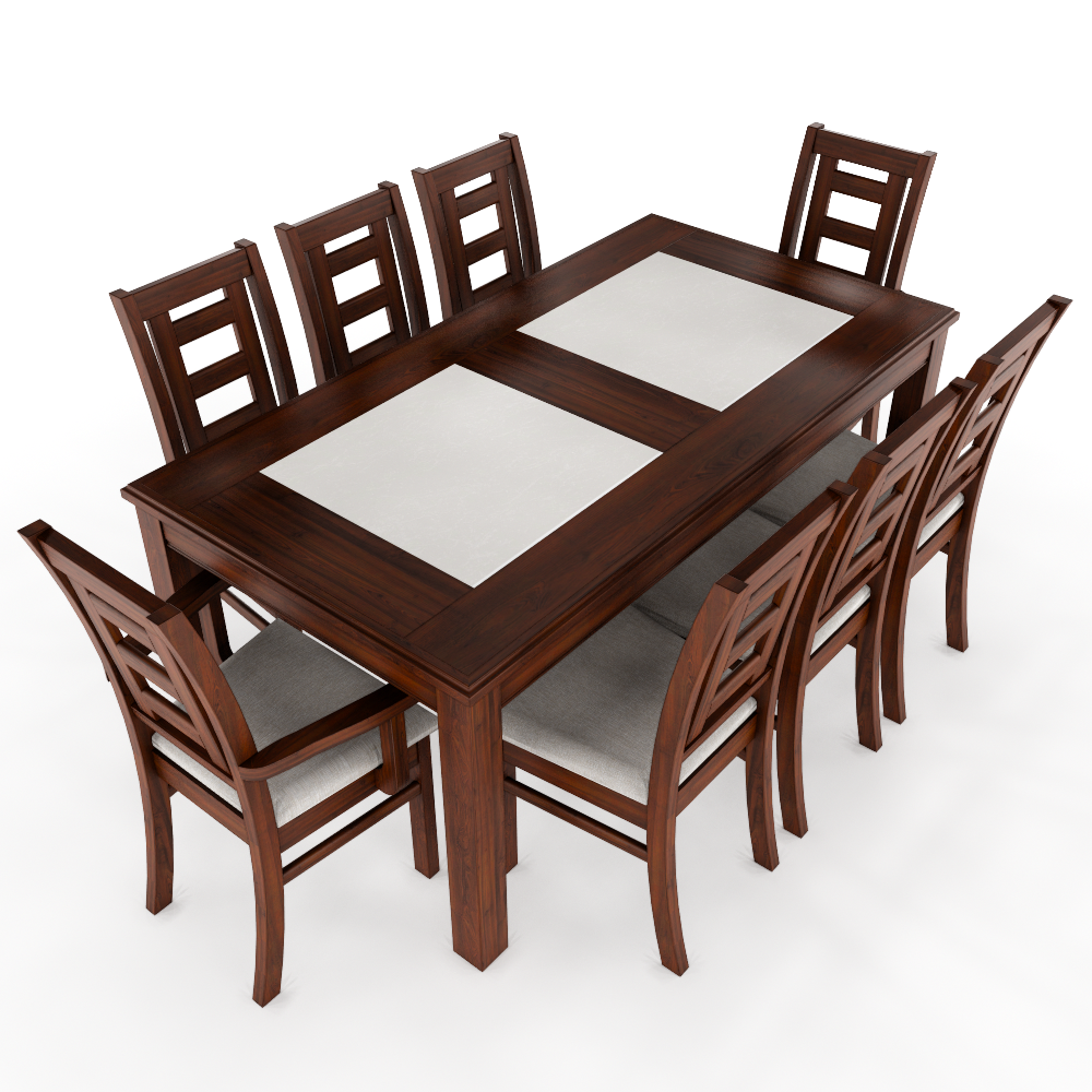 Juego de comedor porcelanato sevilla 8 personas nogal incluye 2 sitiales  3