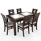 JUEGO DE COMEDOR PORCELANATO SEVILLA 6 PERSONAS CHOCOLATE MADERA - Miniatura 2