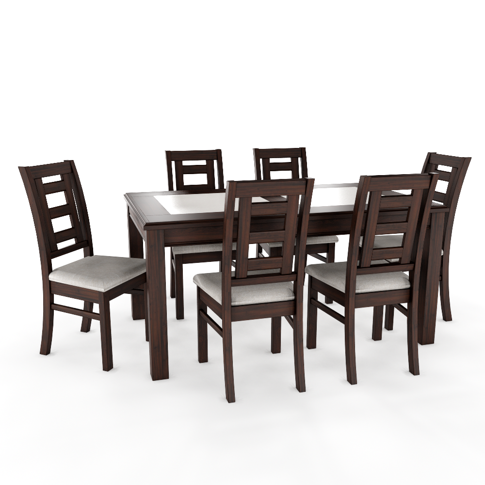Juego de comedor porcelanato sevilla 6 personas chocolate madera 3