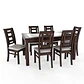 JUEGO DE COMEDOR PORCELANATO SEVILLA 6 PERSONAS CHOCOLATE MADERA - Miniatura 3