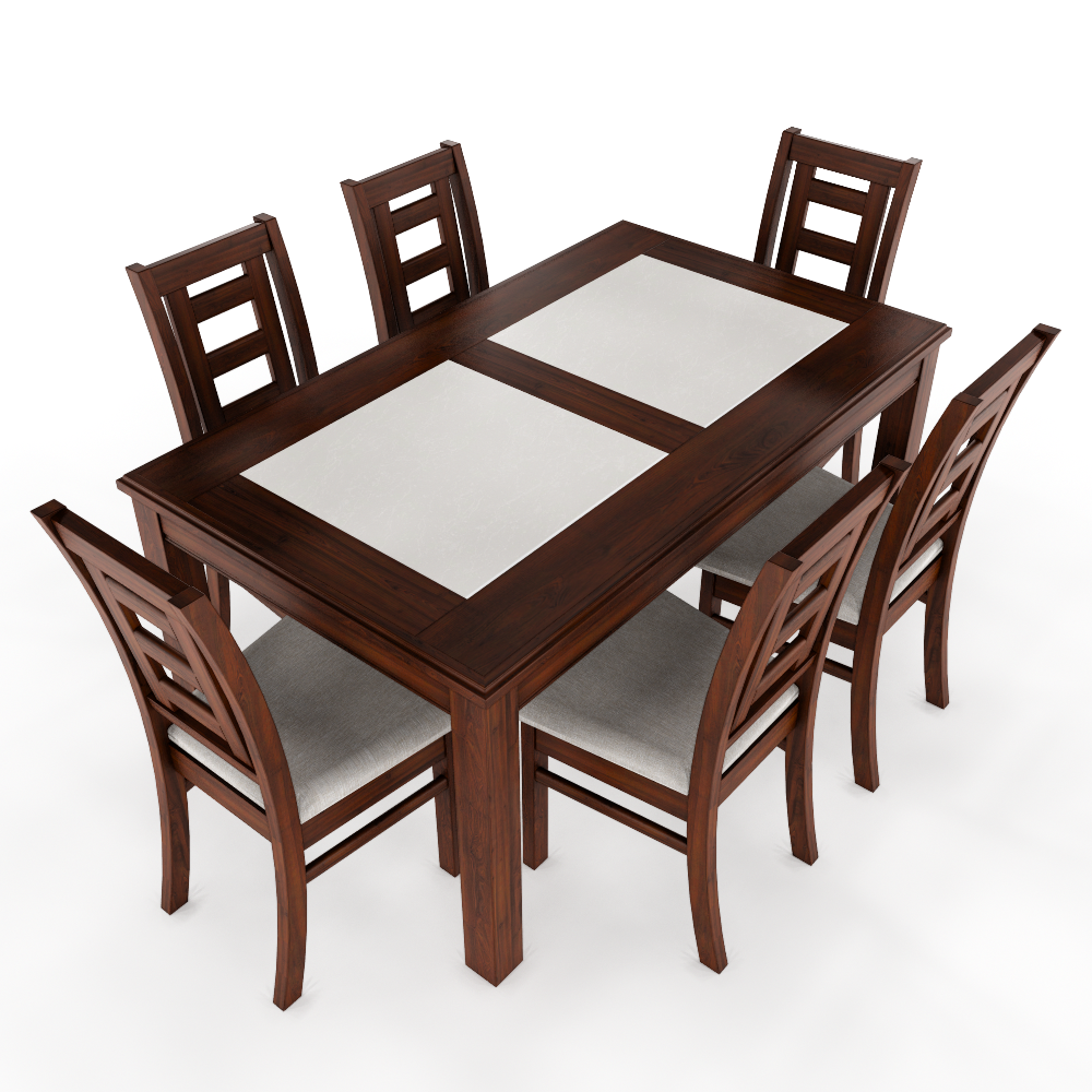 Juego de comedor porcelanato sevilla 6 personas nogal  1
