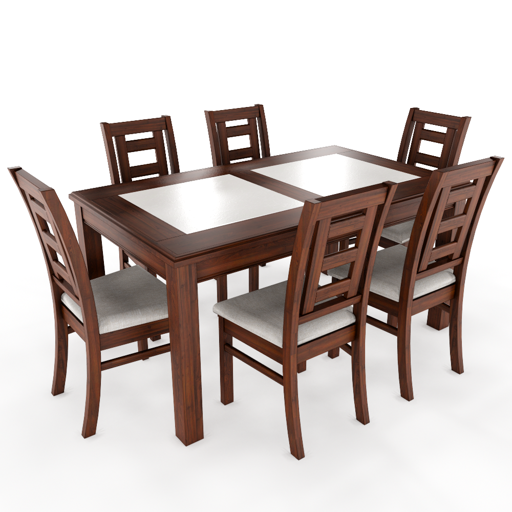 Juego de comedor porcelanato sevilla 6 personas nogal  3
