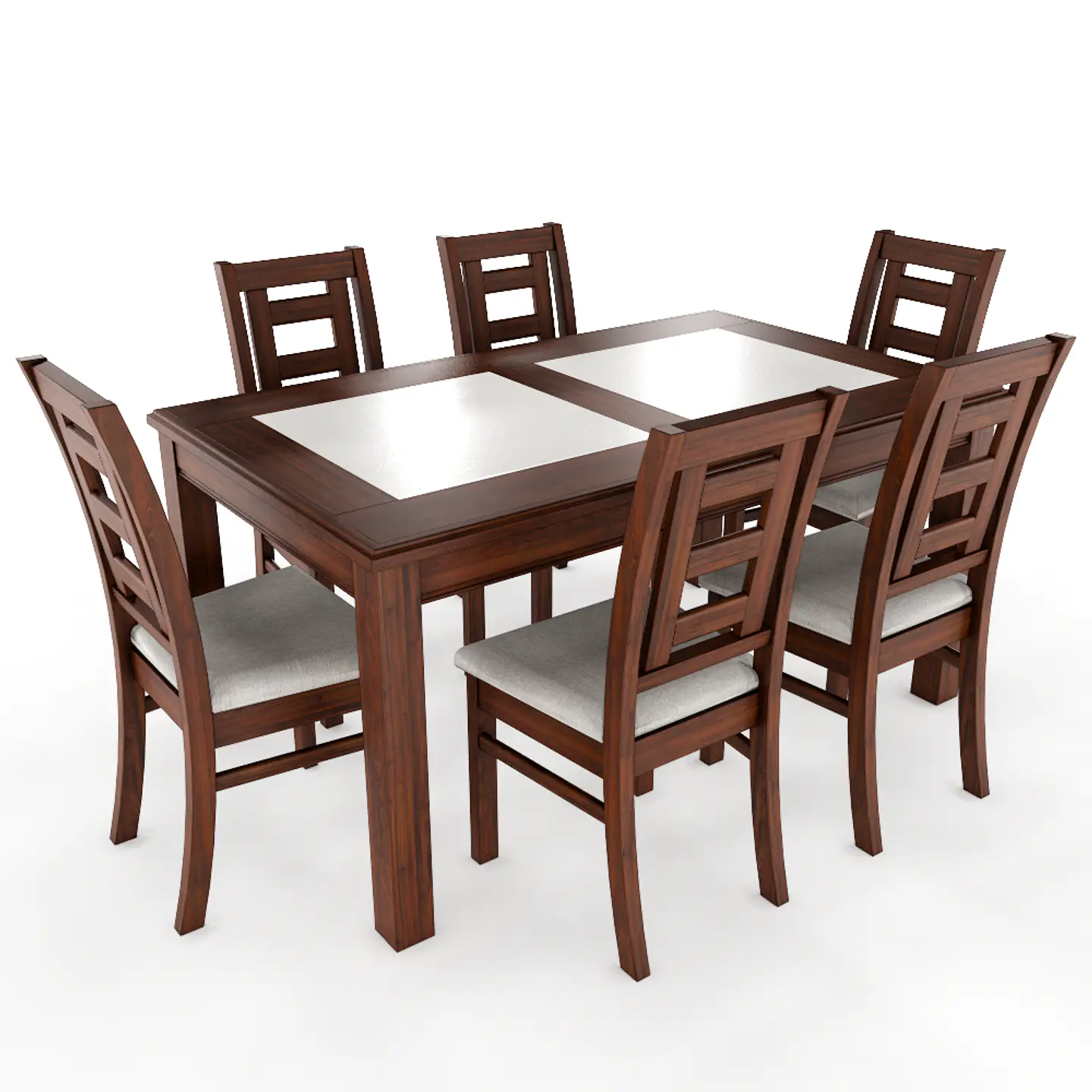 JUEGO DE COMEDOR PORCELANATO SEVILLA 6 PERSONAS NOGAL MADERA 3