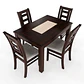 JUEGO DE COMEDOR PORCELANATO SEVILLA 4 PERSONAS CHOCOLATE MADERA - Miniatura 1