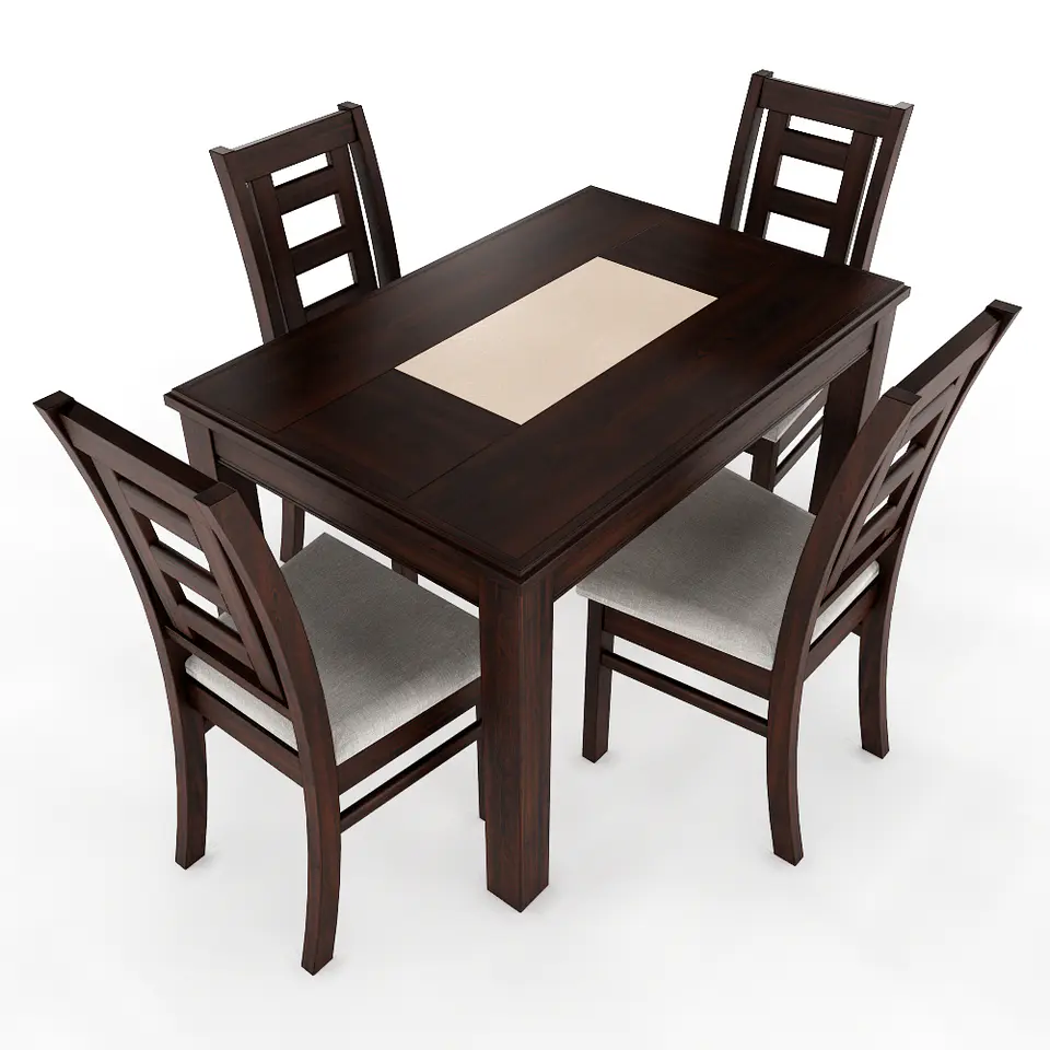 JUEGO DE COMEDOR PORCELANATO SEVILLA 4 PERSONAS CHOCOLATE MADERA 1