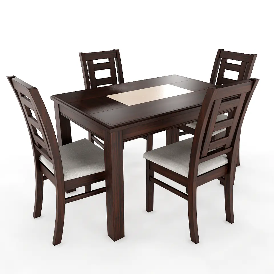 JUEGO DE COMEDOR PORCELANATO SEVILLA 4 PERSONAS CHOCOLATE MADERA 2