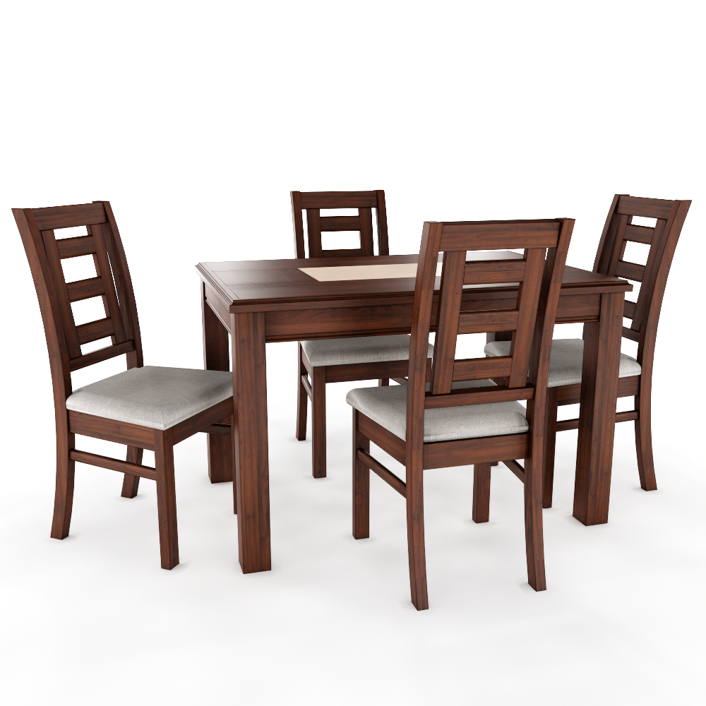 Juego de comedor porcelanato sevilla 4 personas nogal  2