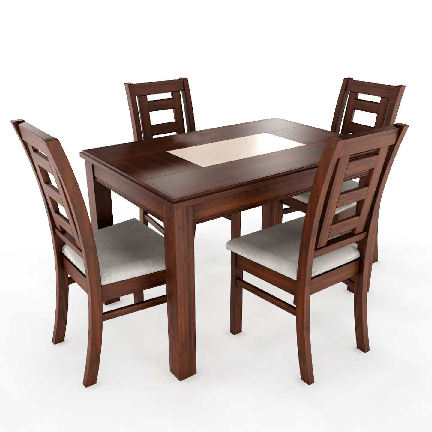 JUEGO DE COMEDOR PORCELANATO SEVILLA 4 PERSONAS NOGAL MADERA 3