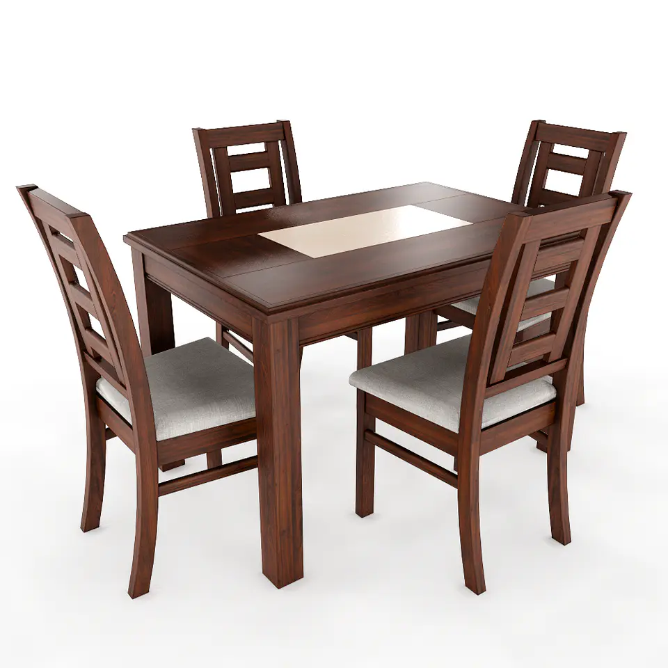 JUEGO DE COMEDOR PORCELANATO SEVILLA 4 PERSONAS NOGAL MADERA 3