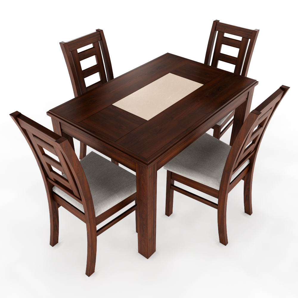 Juego de comedor porcelanato sevilla 4 personas nogal  1