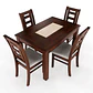 JUEGO DE COMEDOR PORCELANATO SEVILLA 4 PERSONAS NOGAL MADERA - Miniatura 1