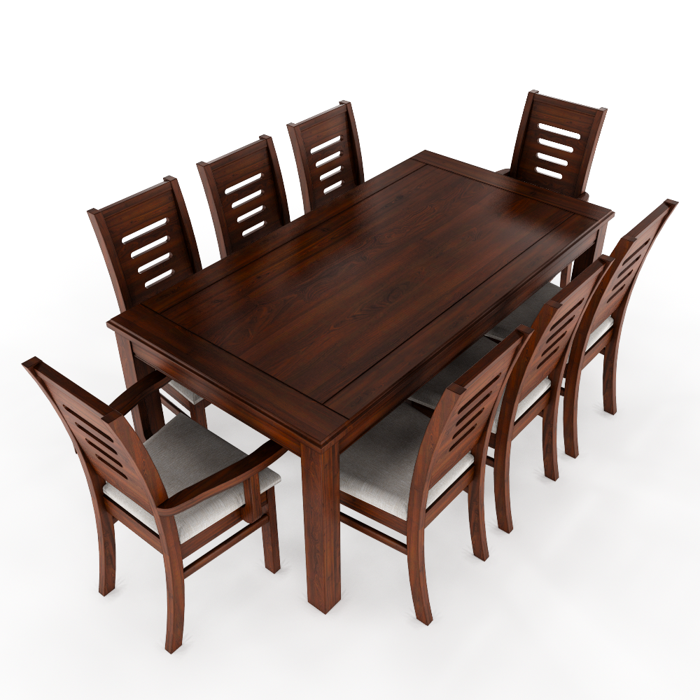 Juego de comedor nogal roma 8 sillas incluye 2 sitiales  1