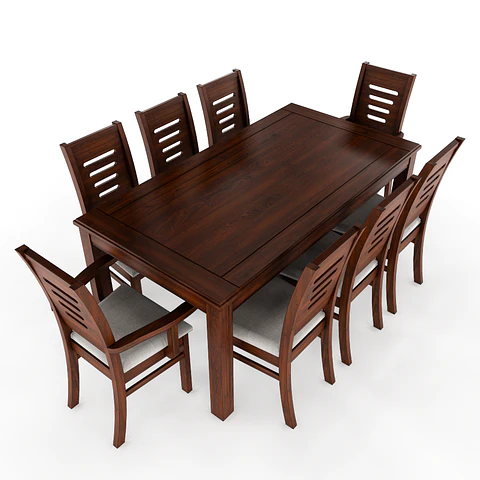 JUEGO DE COMEDOR NOGAL ROMA 8 SILLAS INCLUYE 2 SITIALES