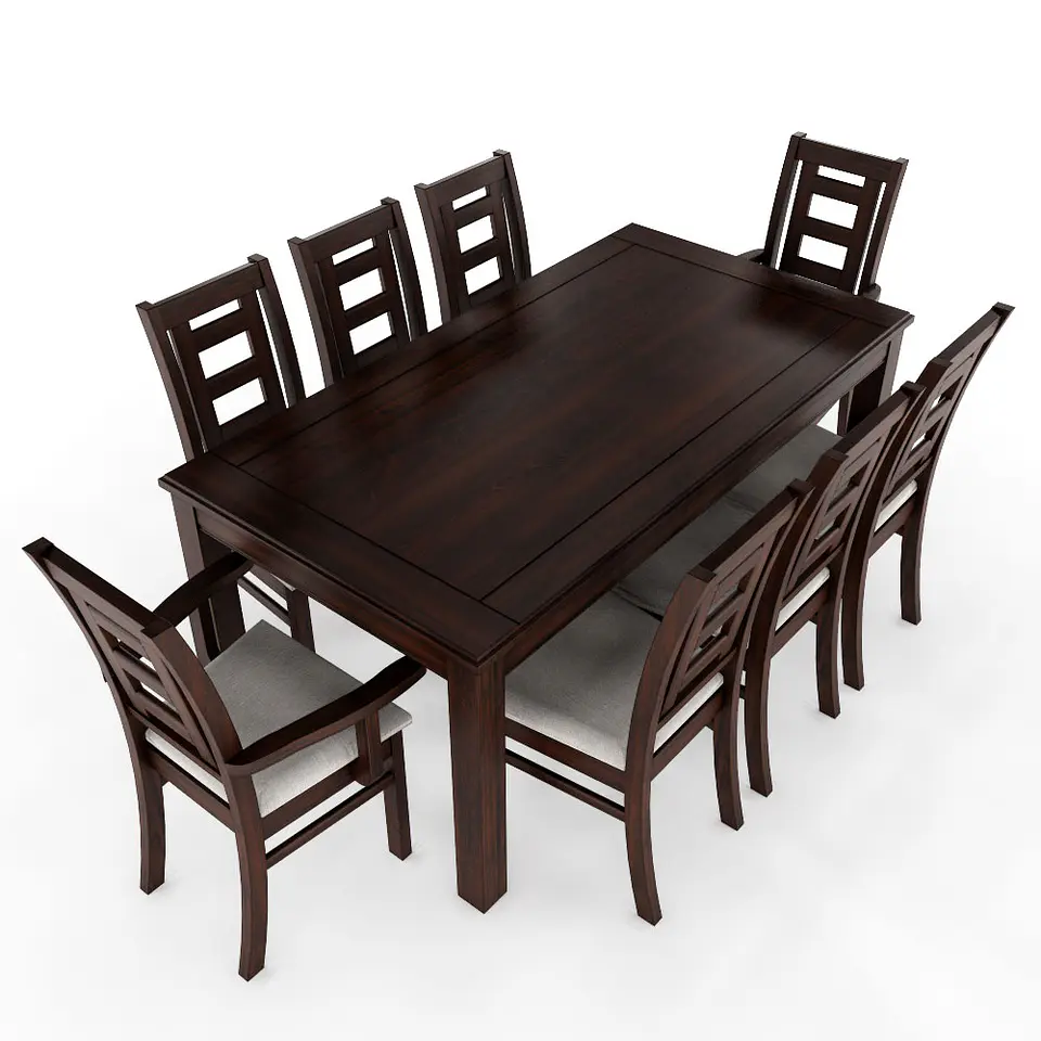 Juego de comedor chocolate sevilla 8 sillas incluye sitiales 3